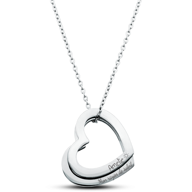 Collier Personnalisé 2 Coeurs