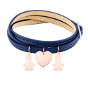 Bracelet Personnalisé Plusieurs Fils en Cuir Bleu