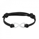 Signe Infini Personnalisé avec Bracelet Corde en Noir