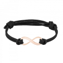 Signe Infini Personnalisé avec Bracelet Corde en Noir