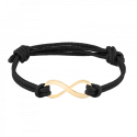 Signe Infini Personnalisé avec Bracelet Corde en Noir