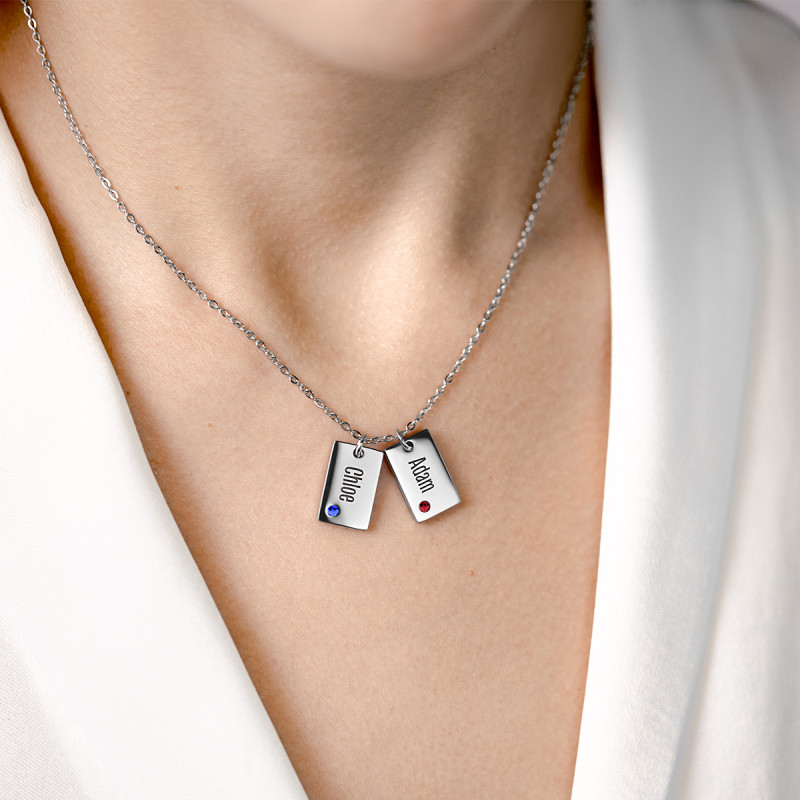 Collier Personnalisé Nom avec Cristaux Collier Personnalisé Nom avec Cristaux