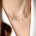 Collier Coeur Minimaliste avec Initiales