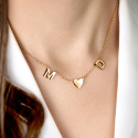 Collier Coeur Minimaliste avec Initiales
