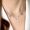 Collier Coeur Minimaliste avec Initiales
