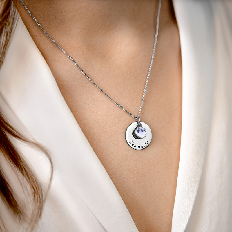 Collier Personnalisé Cercle & Pierre Porte-Bonheur Collier Personnalisé Cercle & Pierre Porte-Bonheur