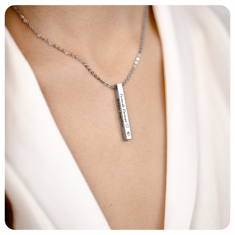 Collier Personnalisé 4 Faces avec 1 Pierre Porte-Bonheur Collier Personnalisé 4 Faces avec 1 Pierre Porte-Bonheur