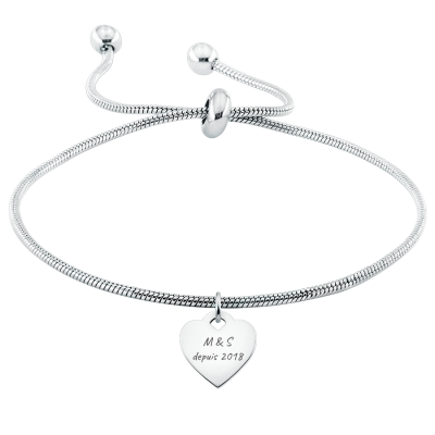 Coeur Suspendu Personnalisé avec Bracelet Réglable