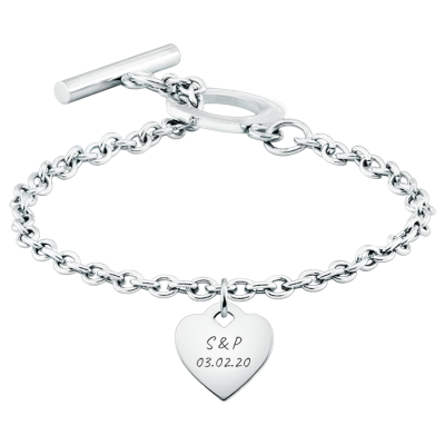 Bracelet Personnalisé Coeur de Luxe