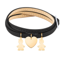 Bracelet Personnalisé Plusieurs Fils en Cuir Noir
